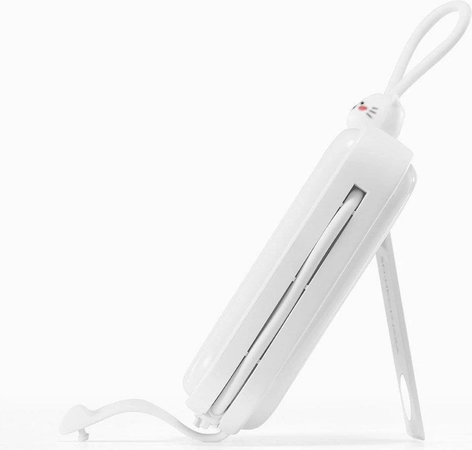 Powerbank Joyroom Cutie Series JR-L008, 10000mAh, 22.5W, me kabllo USB-C dhe Lightning, me stand, Bardhë
