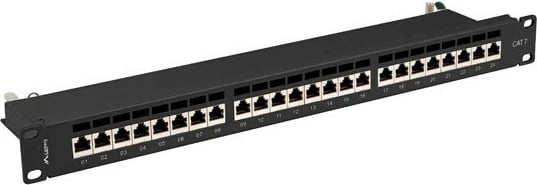 Patchpanel Lanberg PPS7-1024-B, 24 porta, 1U, CAT 7, e zezë