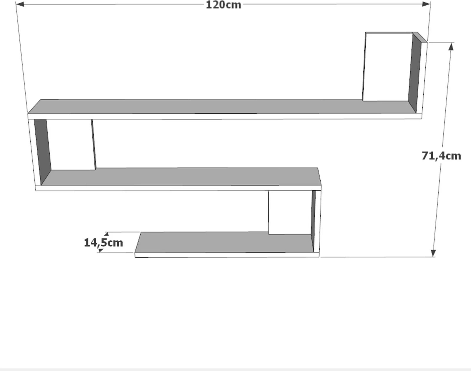 Raft muri Skye Decor, i bardhë, Wl10-W