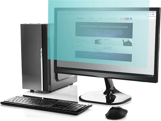 Filtër mbrojtës për monitor Qoltec 51075, 23.8 inç, 16:9, transparent, matte