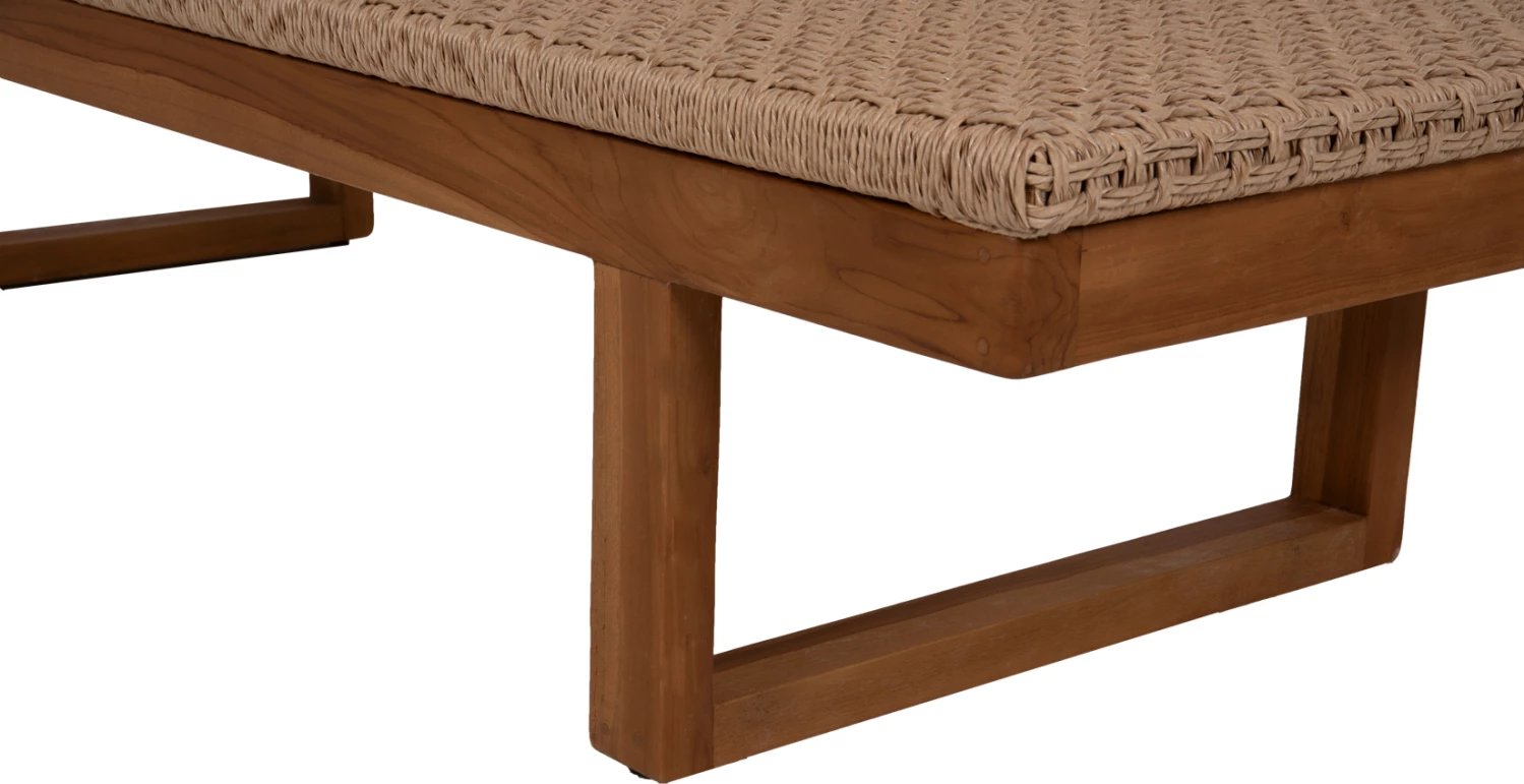 Shezlong profesional PATRON, dru tik, litar VIRO, 191x65x86H cm.