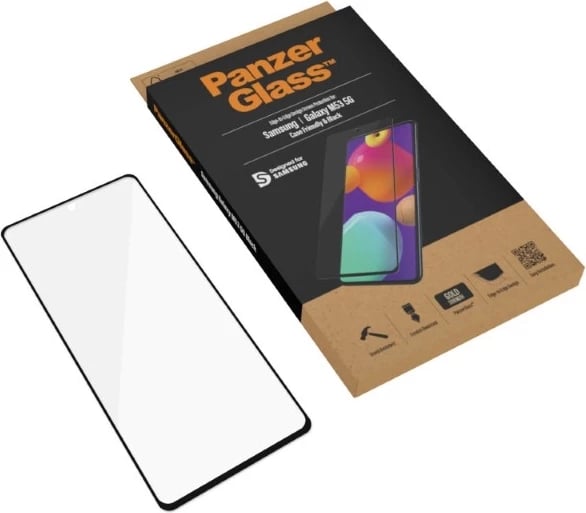 Xham i temperuar PanzerGlass për Samsung Galaxy M53, kornizë e zezë