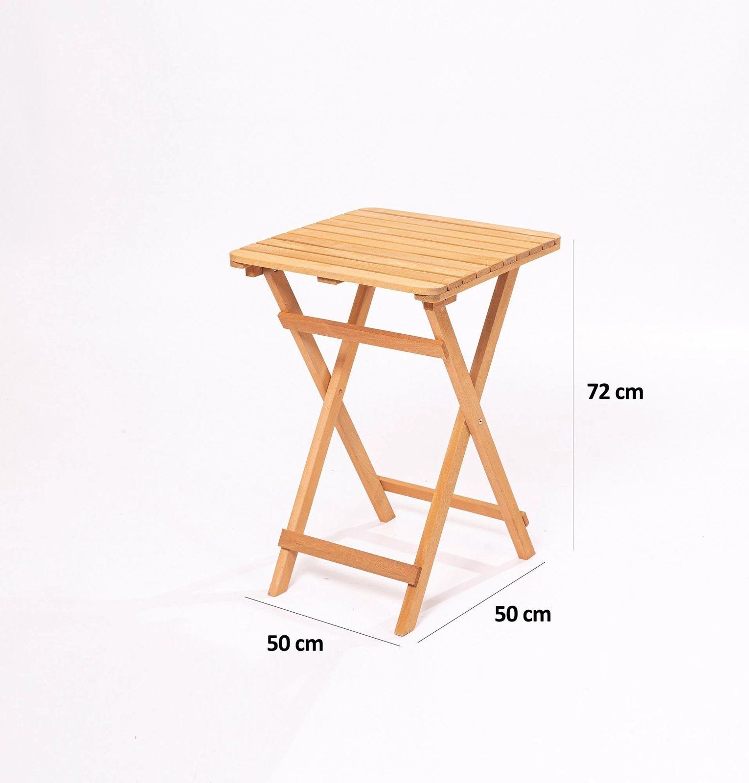 Set tavolinë me karrige për terasë, 3 pjesë, dru ahu, natyrale/krem, Hanah Home My001A