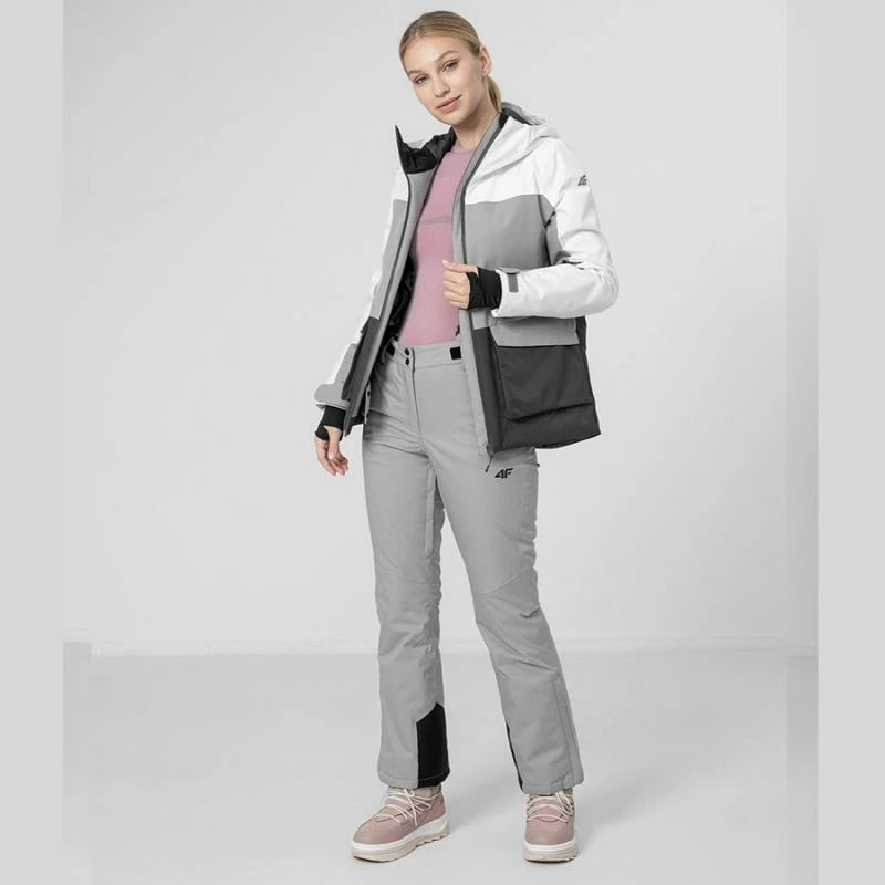 Jakne për femra 4F, të bardha dhe gri