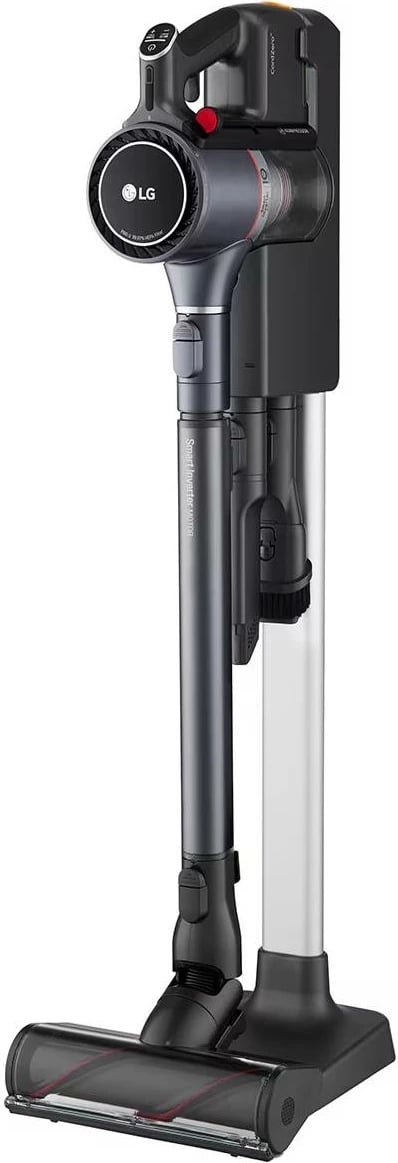 Fshesë pa kabllo stick LG A9K-CORE3S CordZero me stacion All-in-One Tower, 260 W, depozitë 0.44 L/1.1 L e kompresuar, filtër 5-shtresor, Wi‑Fi, Black‑Silver