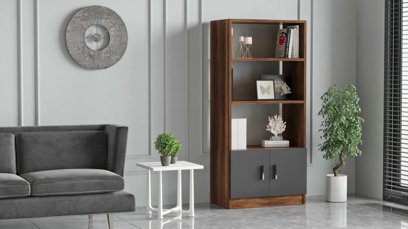 Raft librash Hanah Home, Vo4-Ba, ngjyrë arr dhe antracit