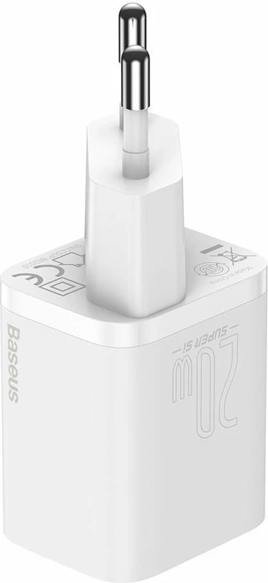 Karikues muri Baseus Super Si 1C me kabllo USB-C në Lightning 1m, 20W, Bardhë