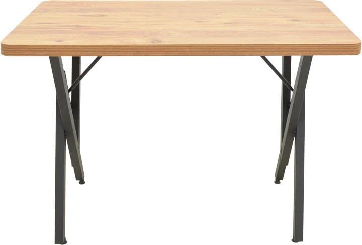 Tavolinë Vertex, ngjyrë lisi, këmbë metalike të zeza, 110x70x72cm