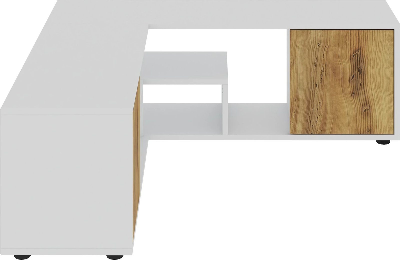 Komodë për TV Skye Decor, ngjyrë e bardhë dhe lis