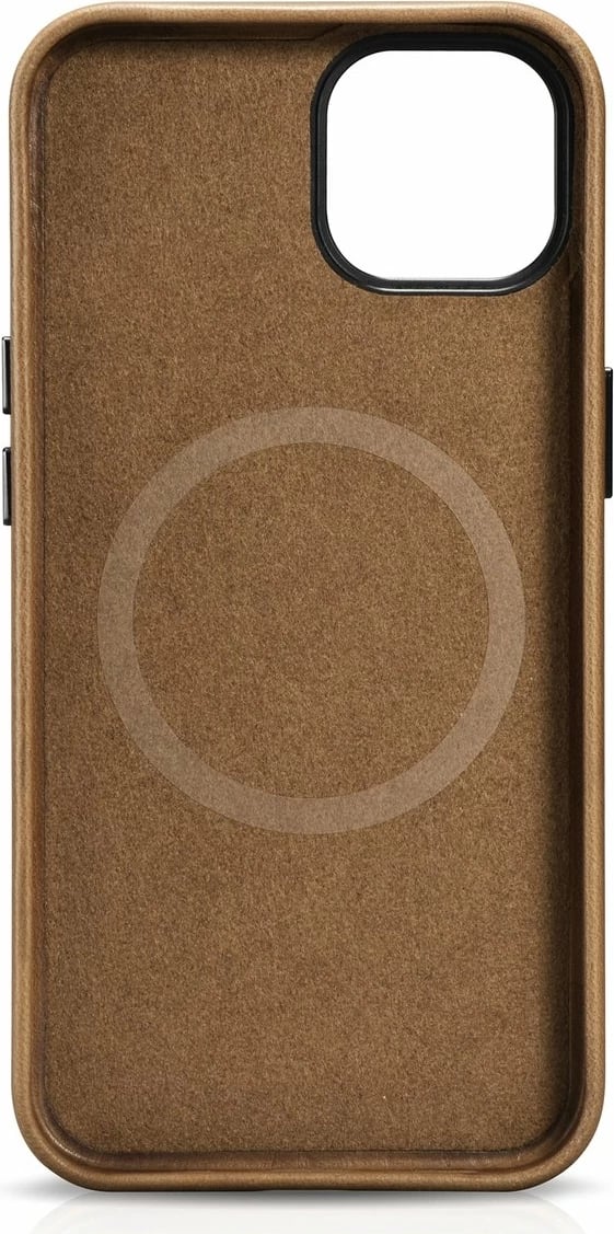 Mbështjellës iCarer Oil Wax Premium Leather Case për iPhone 14 Plus me MagSafe, Kafe