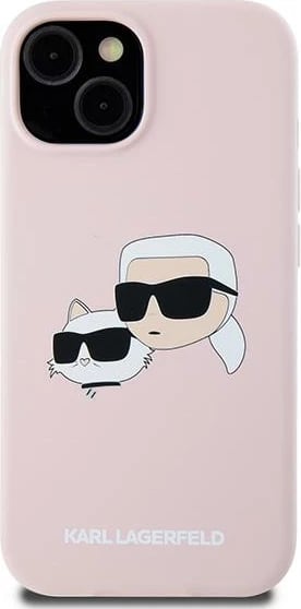 Mbështjellës Karl Lagerfeld Silicone Karl & Choupette MagSafe për iPhone 15/14/13, Rozë