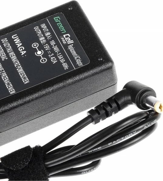 Furnizues energjie Green Cell PRO AD01P për laptop Acer, 19V 3.42A 65W, 5.5-1.7mm, i zi