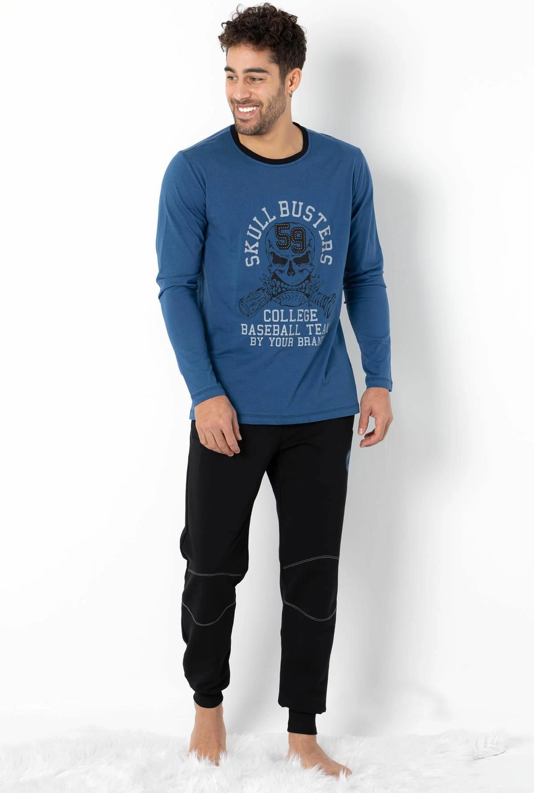 Pizhama për burra Jumeon, 002-000691, blu, e zezë