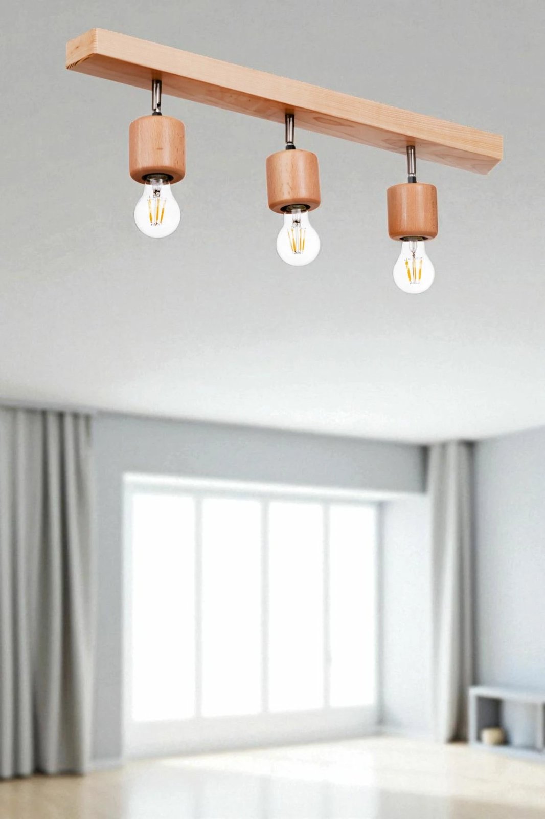 Llambë tavani druri, 3 vendesh, ngjyrë lisi, Opviq 9005-3