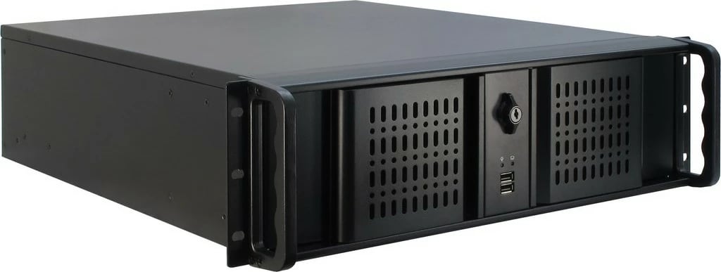Kasë Inter-Tech IPC 3U-3098S, 19 inç, industriale, e zezë