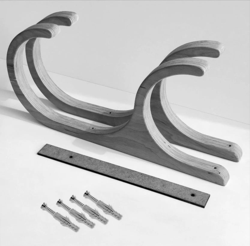 Raf dekorativ prej druri për mur, ngjyrë e zezë, Skye Decor, Raf277