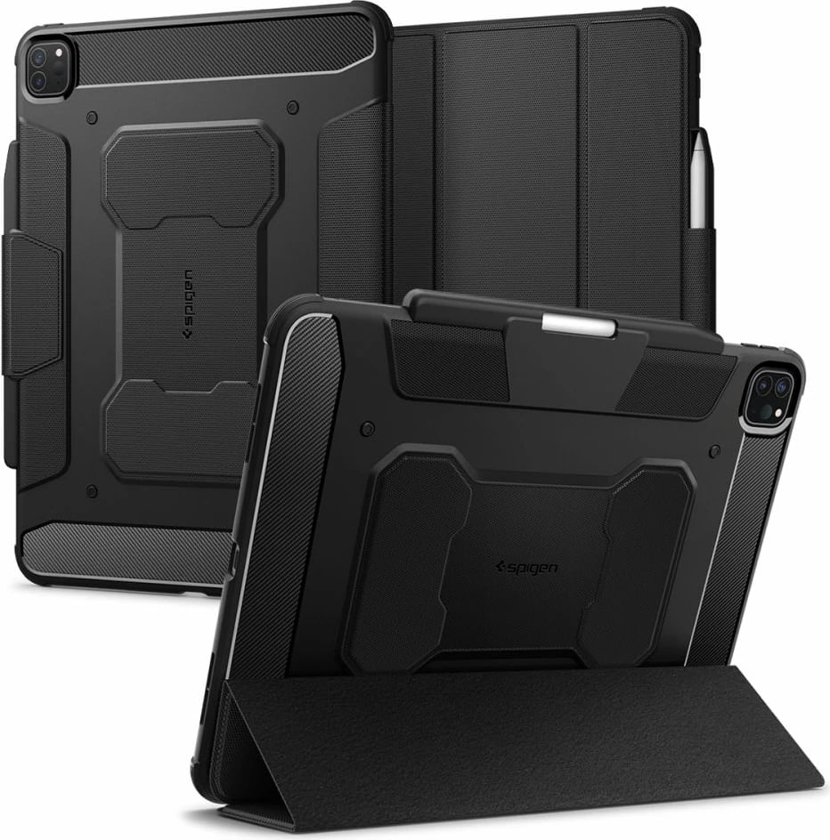 Mbështjellës Spigen Rugged Armor Pro për iPad Pro 13" 2024, i zi