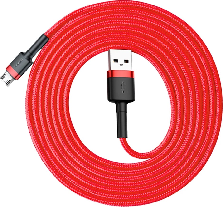 Kabllo Baseus Cafule CAMKLF-C09, USB-A në micro USB, 2m, e kuqe