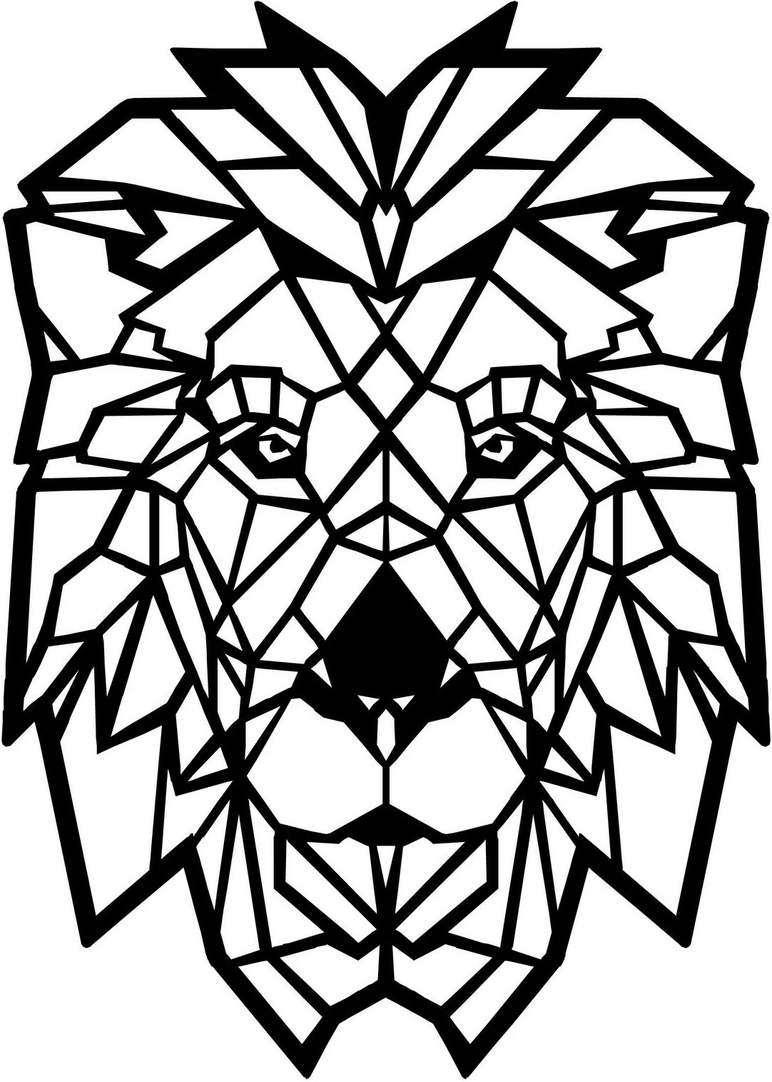 Aksesor dekorativ metalik për mur, Wallity, Aslan, ngjyrë e zezë, 50x70cm