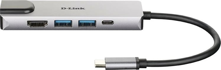Adapter multiport D-Link DUB-M520, USB-C, HDMI, RJ-45, 2x USB 3.0, argjendtë