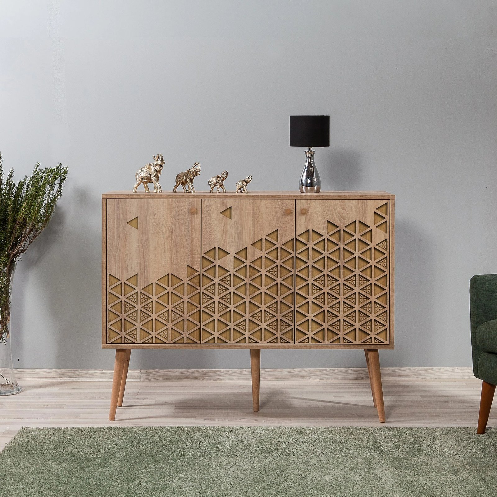 Konsolë Hanah Home, Mega, 120, ngjyrë lisi Sonoma