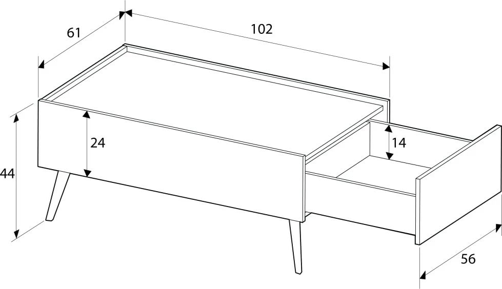 Tavolinë e ulët Hanah Home, ngjyrë lisi, Shp-701-Ff-1