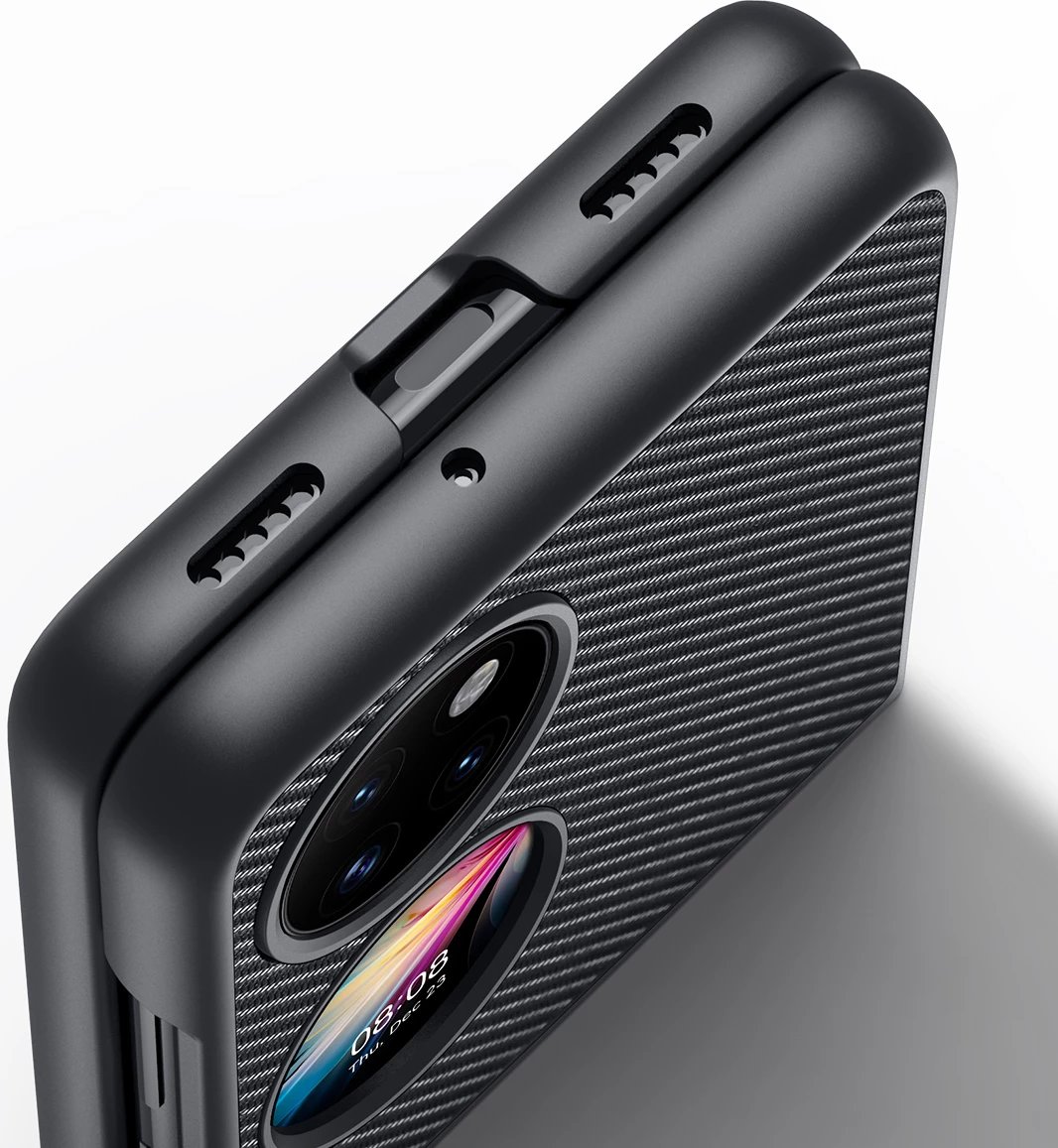 Mbështjellës Dux Ducis Fino për Huawei P50 Pocket, najlon, e zezë