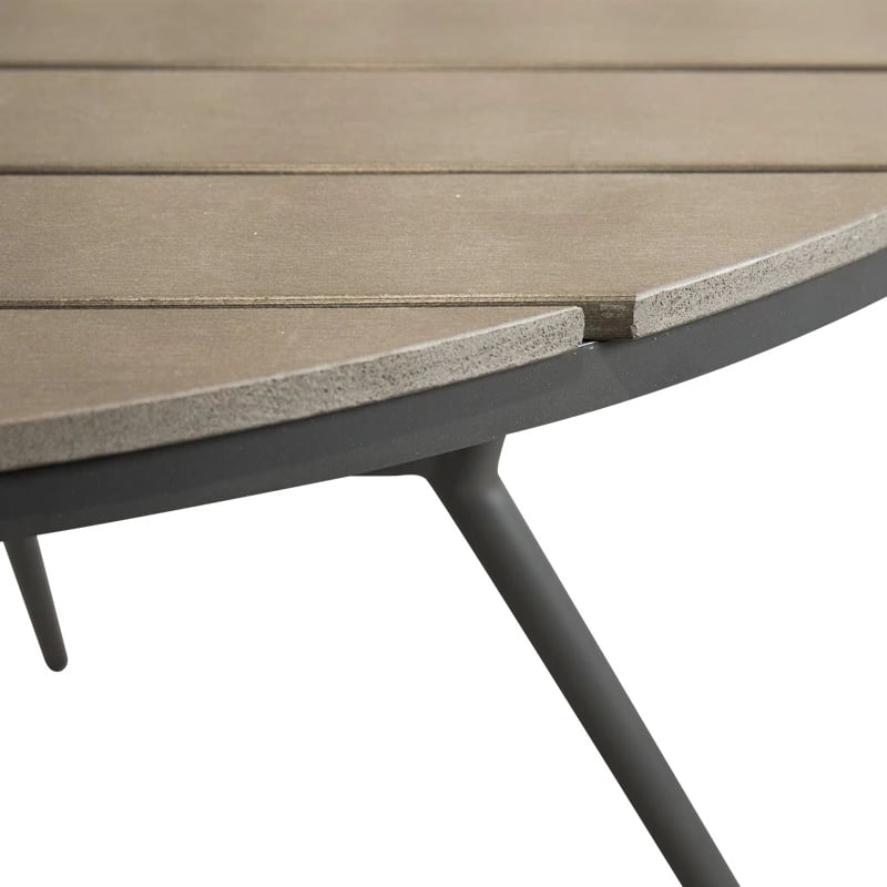 Tavolinë alumini dhe kompensatë, ngjyrë antracit, D120x74cm