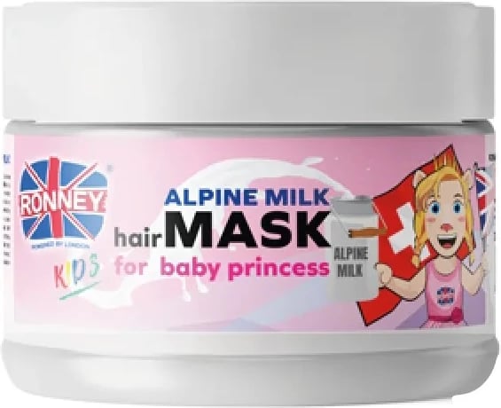 Maskë për flokë për vajza Ronney Kids On Tour To Switzerland Qumësht Alpin 300ml