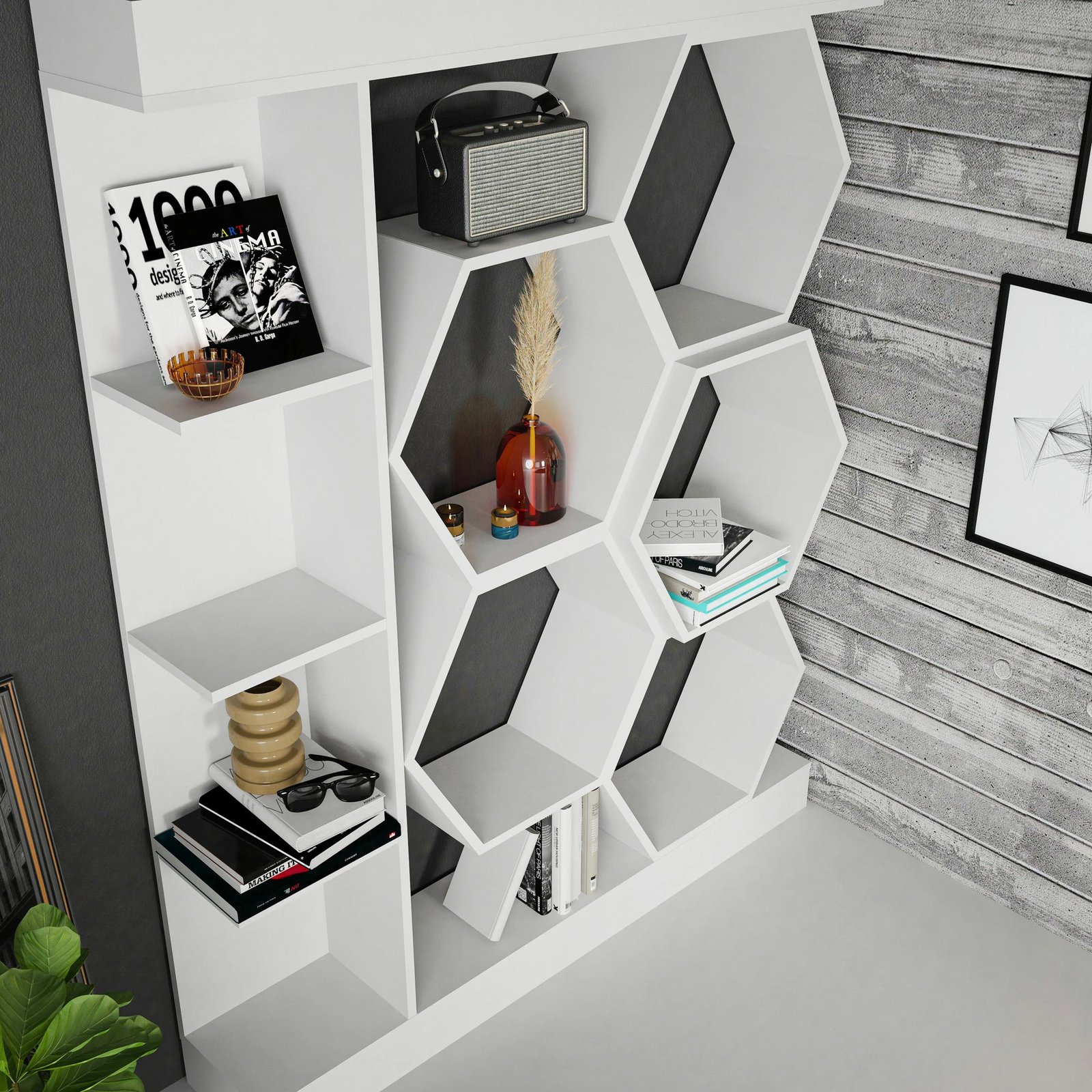 Raft librash Hanah Home, Sueno, i bardhë