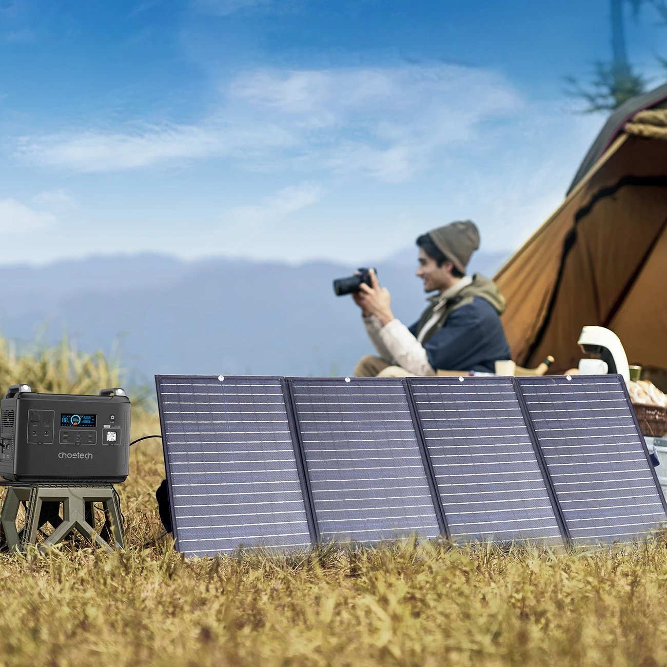 Karikues diellor i palosshëm Choetech SC010, 160W, i zi