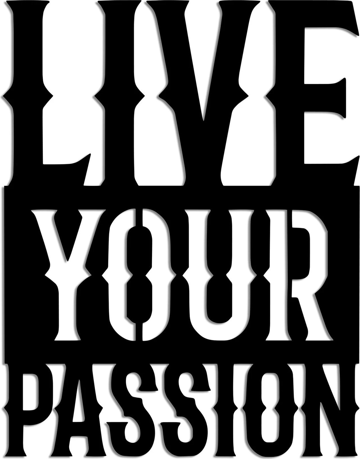 Aksesor dekorativ metalik për mur, Wallity, Live Your Passion, ngjyrë e zezë, 40x51cm