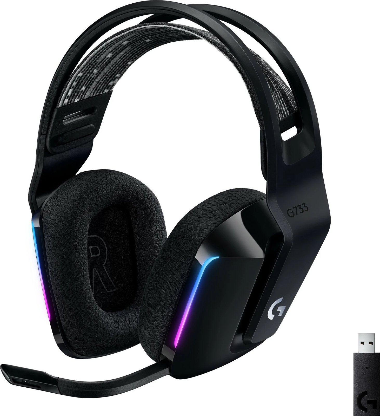 Kufje gaming Logitech G G733 LIGHTSPEED, wireless, RGB, e zezë