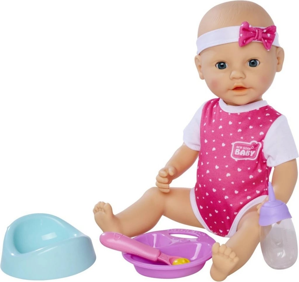 Kukull Simba New Born Baby Hungry Baby 38 cm me aksesorë, rozë