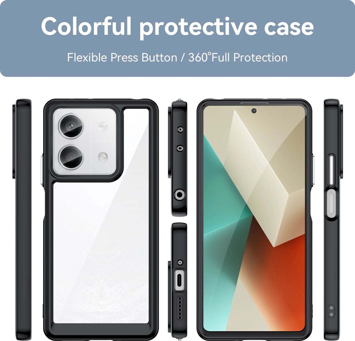 Mbështjellës Hurtel Outer Space për Xiaomi Redmi Note 13 Pro, i zi