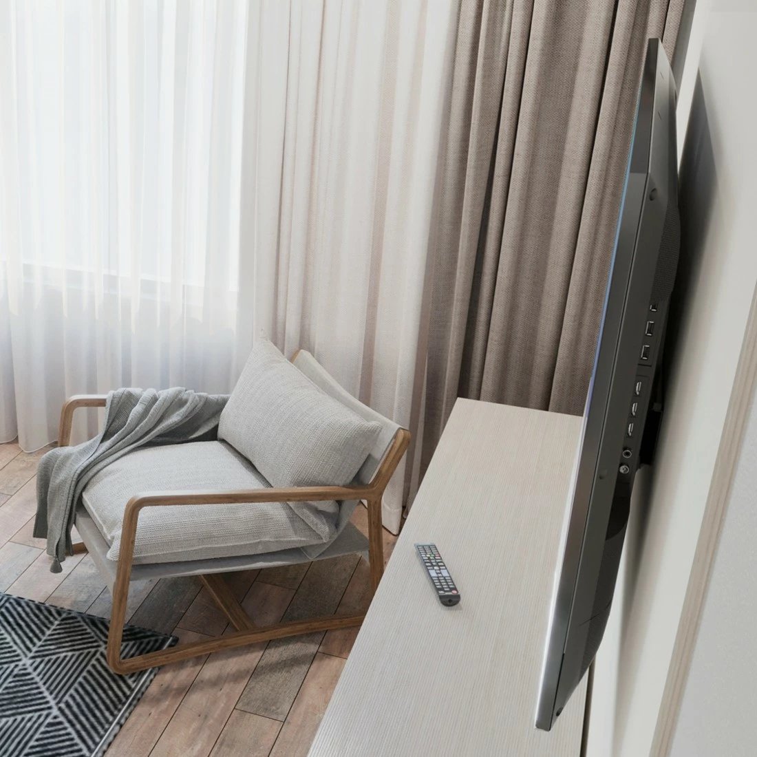 Mbajtëse muri TV, Hama 220809, VESA 75x75-400x400, fiks, 32-65 inç, 35 kg, e zezë