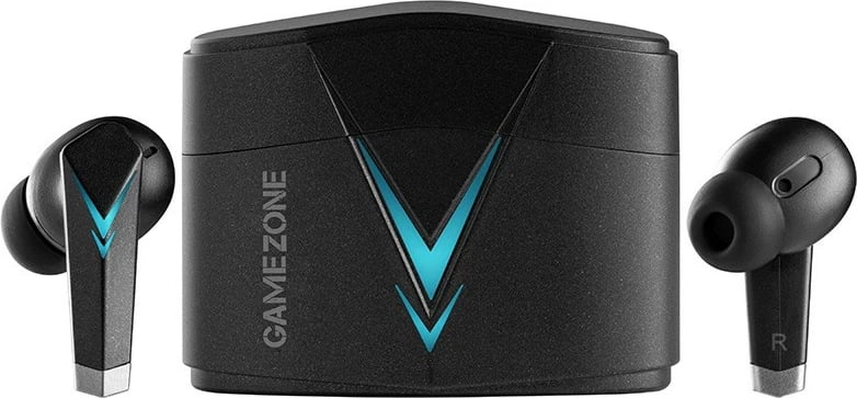 Kufje Bluetooth TWS Tracer GameZone T6 Pro TRASLU47284 me mikrofon, modalitet lojrash 65 ms, Bluetooth 5.3, kuti karikimi 300 mAh, USB-C, e zezë