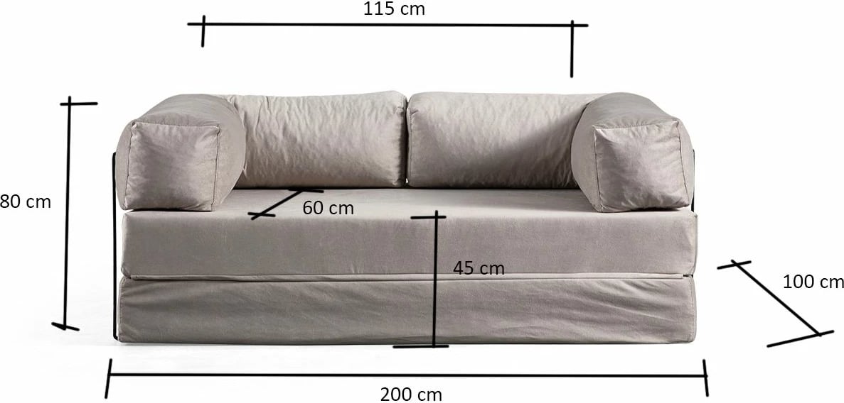 Divan-krevat 2 vendesh Atelier del Sofa, Via Con, bezhë