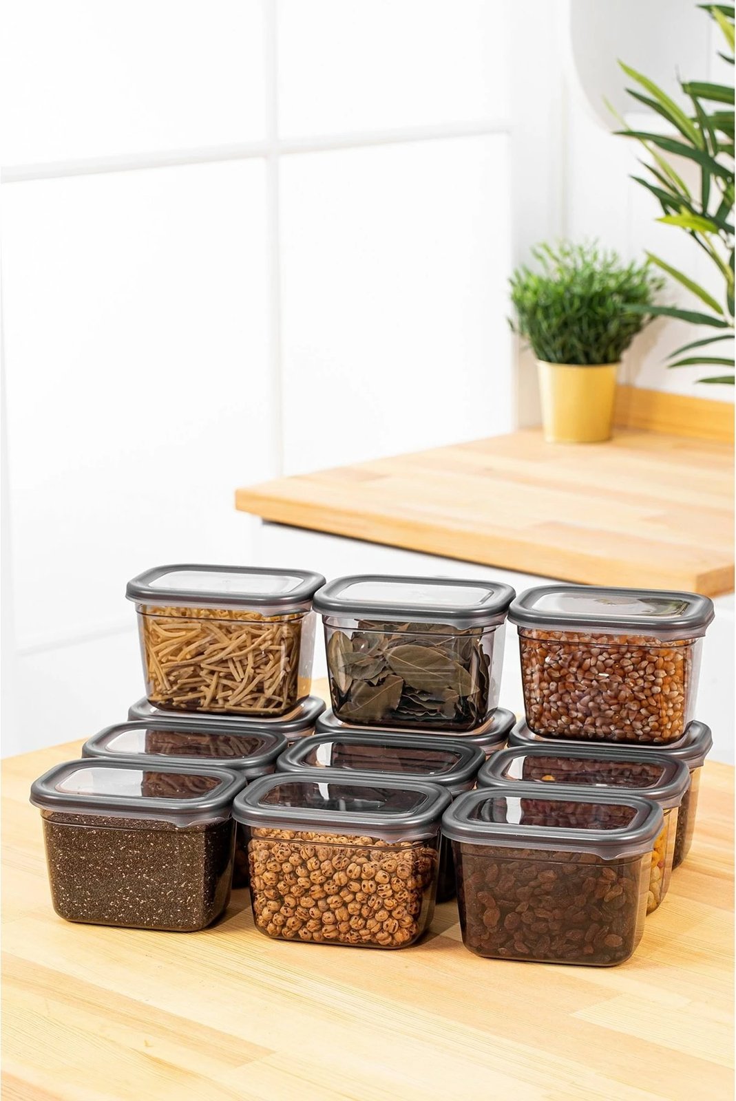 Set kuti për organizim (12 copë), ngjyrë antracit, BNMPEGYAR12-8