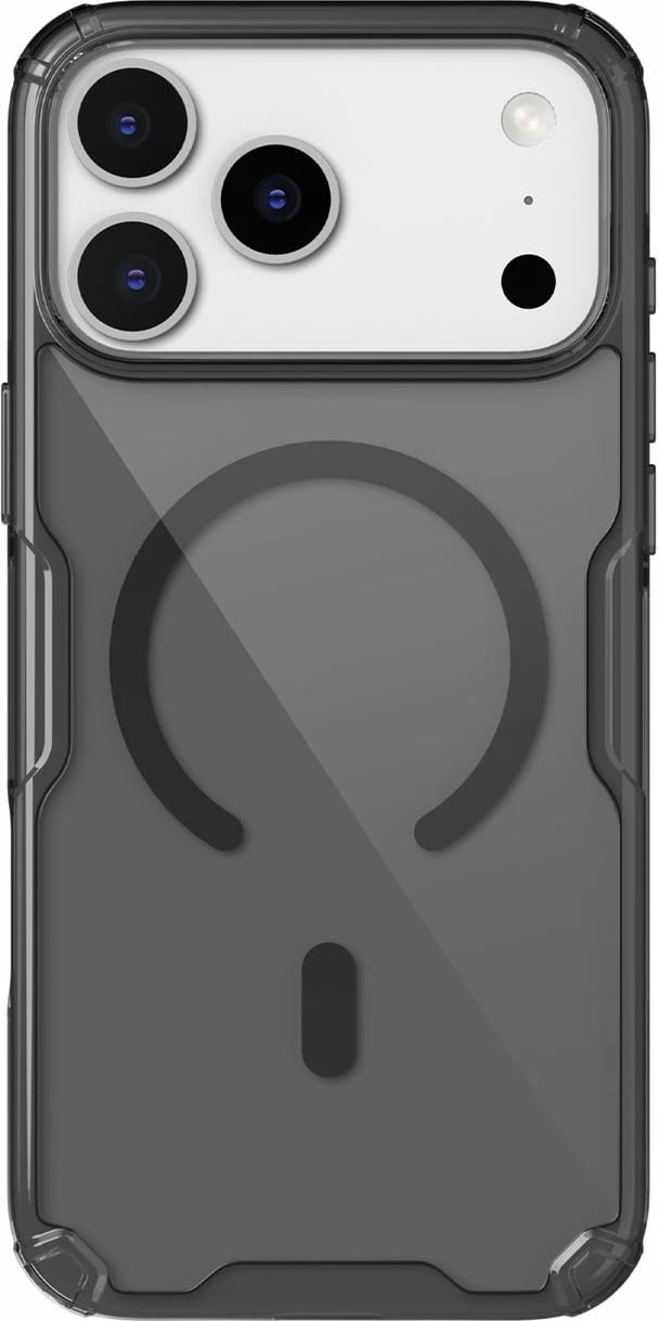 Mbështjellës Nillkin Nature TPU Pro Magnetic për iPhone 17 Pro Max, MagSafe, Gjysem-transparent, Zi