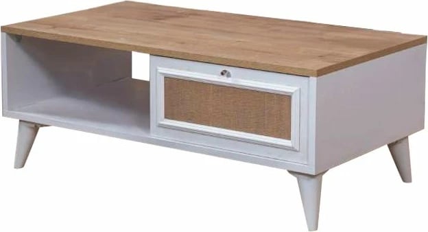 Tavolinë kafeje Skye Decor, mal - e bardhë, lis