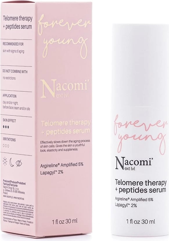 Serum për fytyrë për femra Nacomi Next Level Telomeric Therapy me Peptide, 30ml