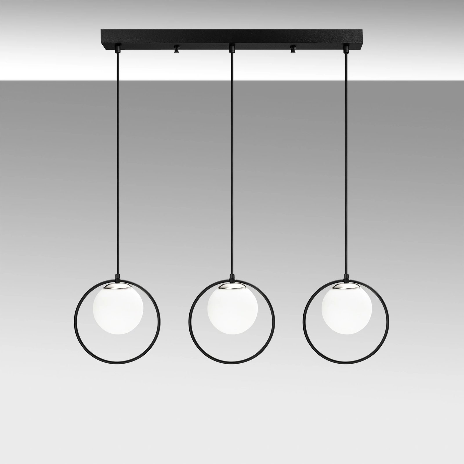 Llambë tavani Opviq Dolunay, e zezë, 96x15x126cm