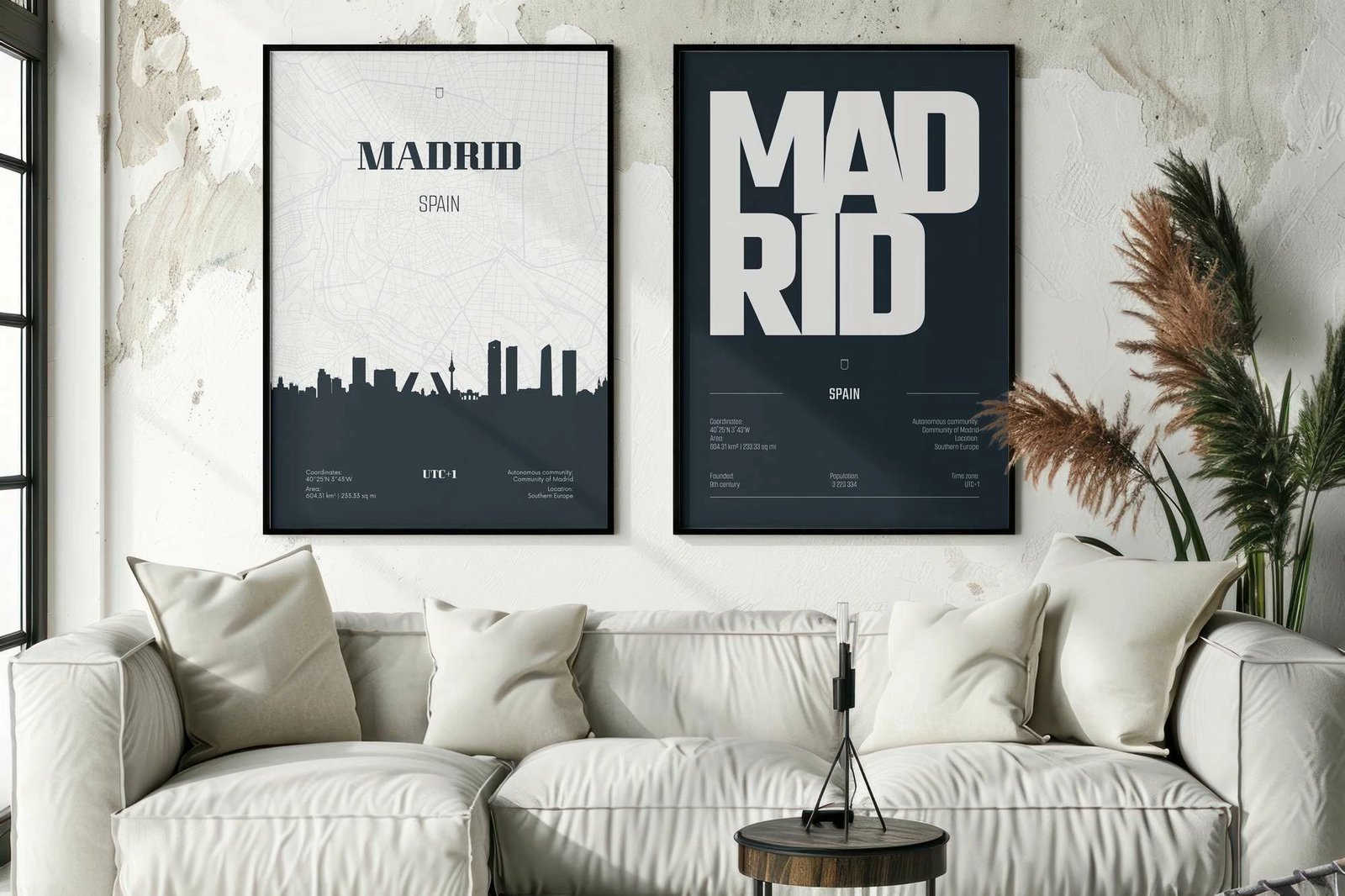 Set pikturash dekorative me kornizë MDF, shumëngjyrëshe, Wallity, Mp2-00121, 40x50cm (2 copë)