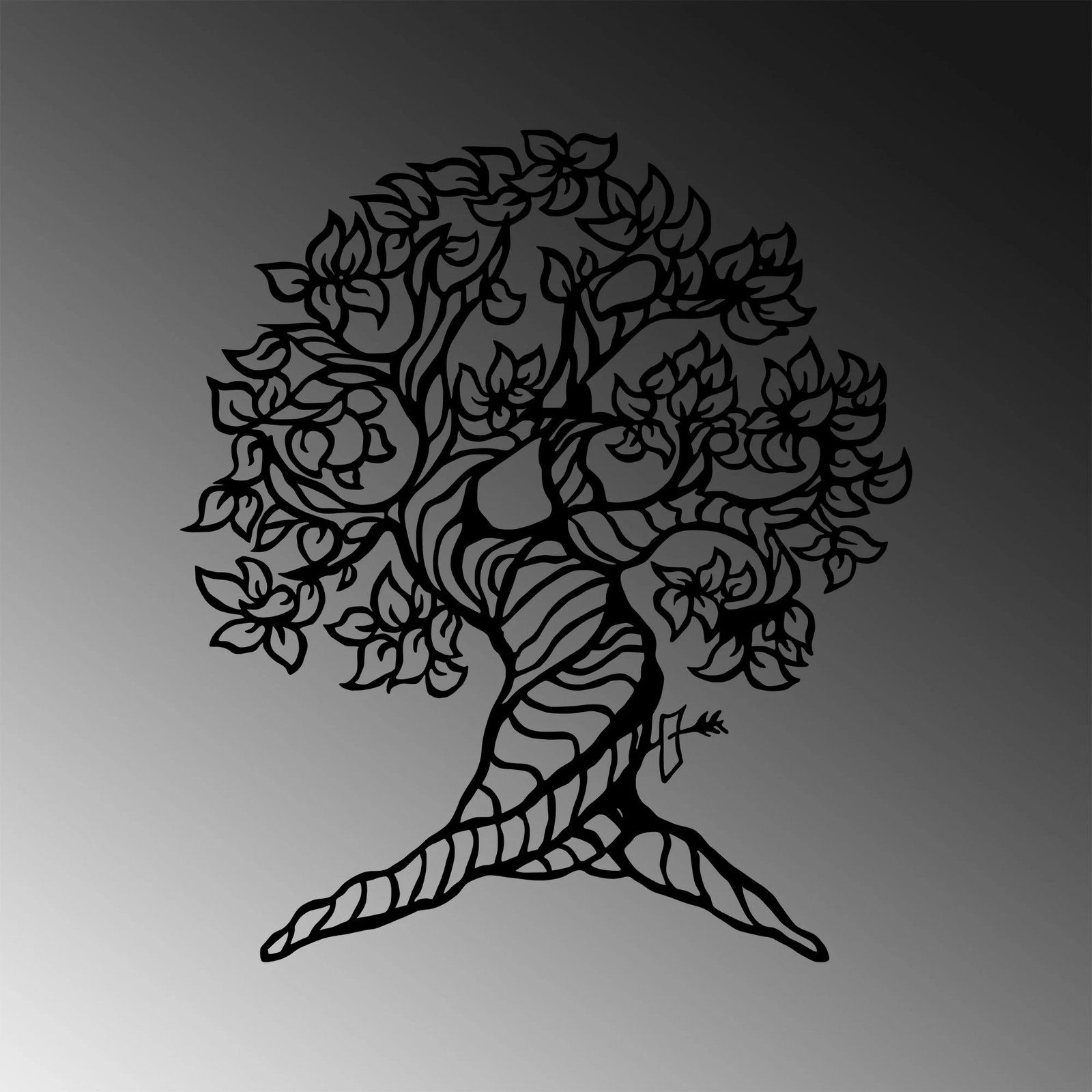 Aksesor dekorativ muri prej metali, pemë monumentale, Wallity, 62x70cm