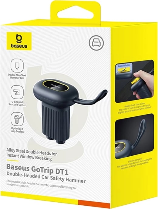 Çekiç sigurie për veturë Baseus GoTrip DT1, i zi Çekiç sigurie për veturë Baseus GoTrip DT1, i zi