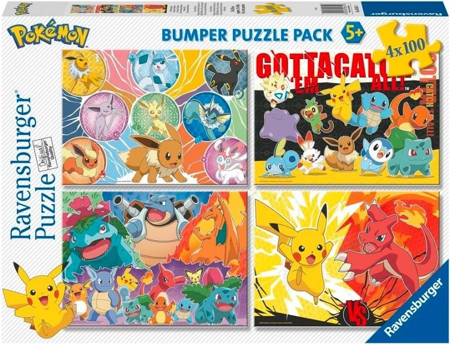 Puzzle Pokemon Ravensburger 4x100 pjesë për fëmijë