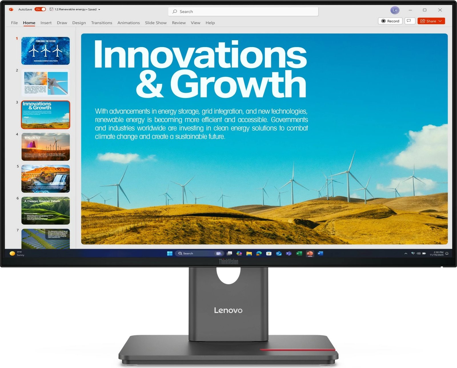 Monitor Lenovo ThinkVision P24QD-40, 23.8 inç, QHD, HDMI/DP/USB-C, i zi
