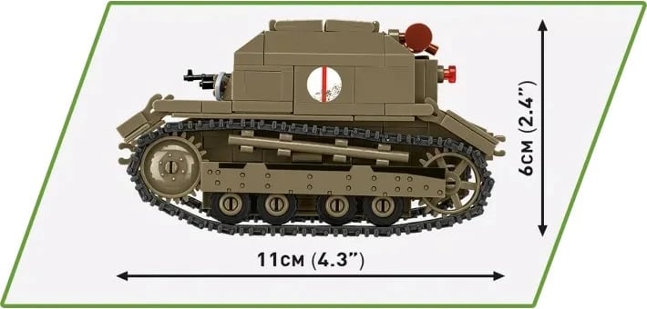 Set blloqesh Tankette TK-3 Cobi Klocki, 323 pjesë, me figurë, Jeshile