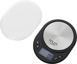 Peshore precize, Adler AD 3162, saktësi 0.1 g, kapacitet 750 g, ekran LCD me ndriçim blu, e zezë/argjendtë